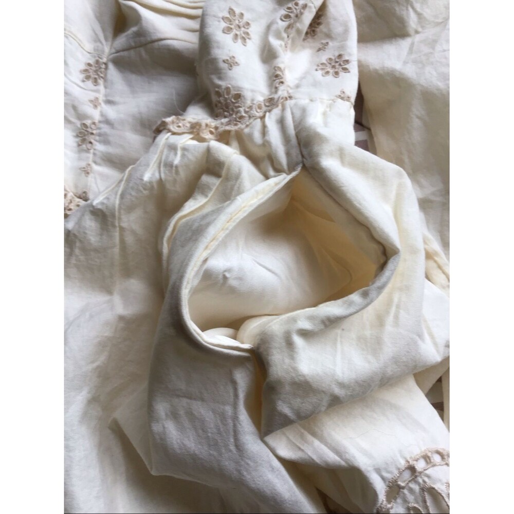 American Eagle Sweetheart Corset Eyelet Mini Dress Off White Cottagecore Boho S - Picture 6 of 7